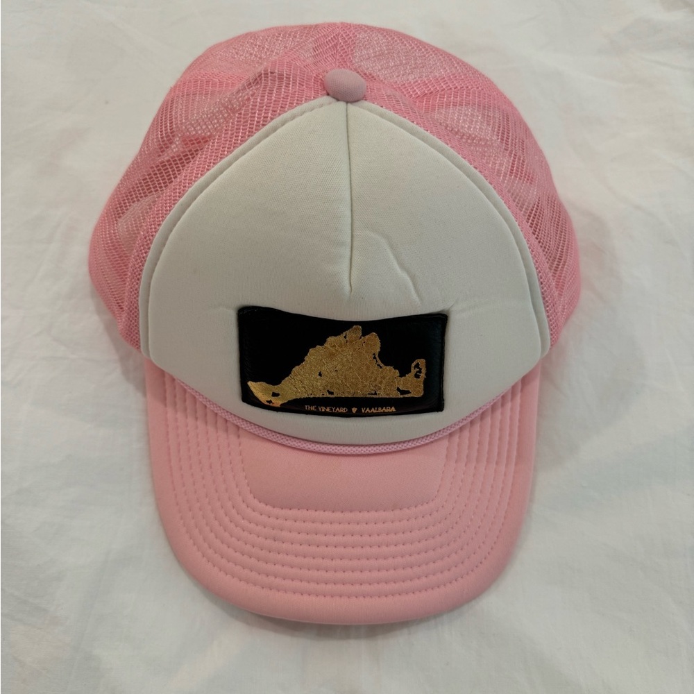 Hat-Nantucket, the vineyard pink w/ gold/black detail adjustable mesh